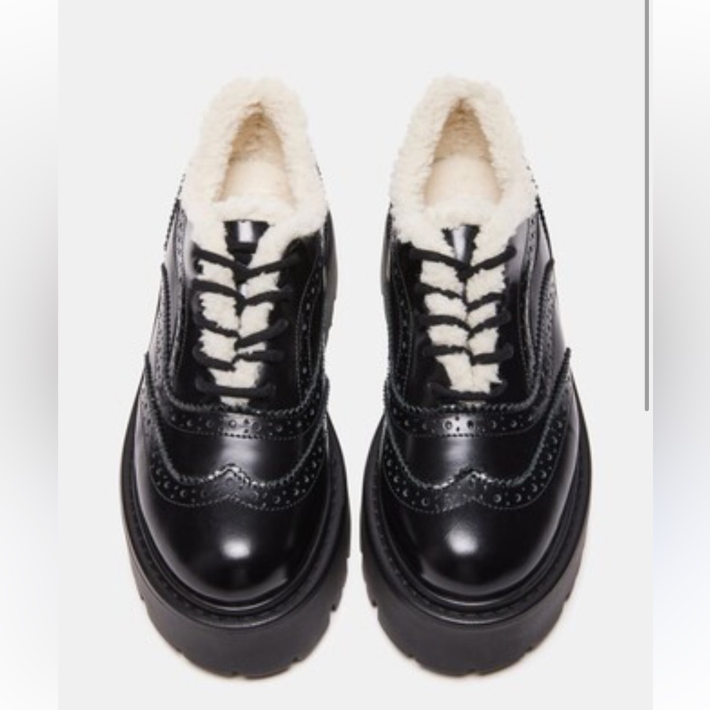Brand New Steve Madden Rudi Faux Fur Lined Wingtip Platform Oxford| Size 8.5